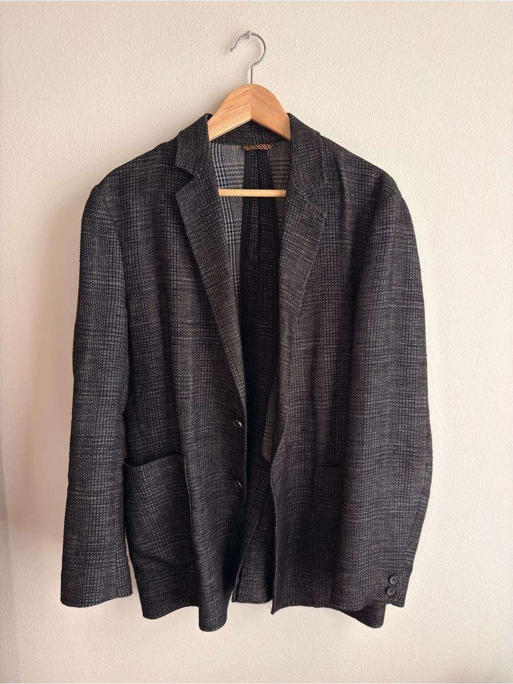 Billy Reid Men's Charcoal Check Unlined Blazer